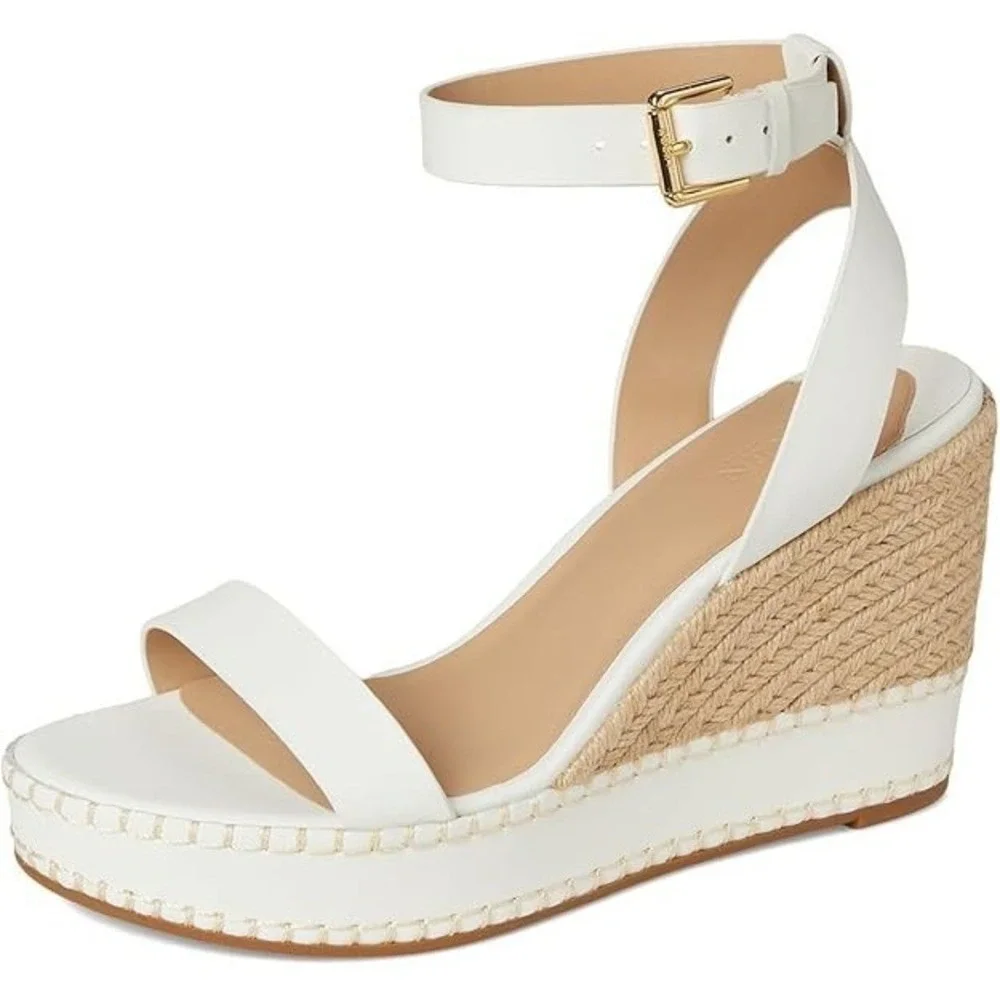 Women's‎ Lauren Ralph Lauren Hilarie Espadrille Wedges White Size 9 New in Box